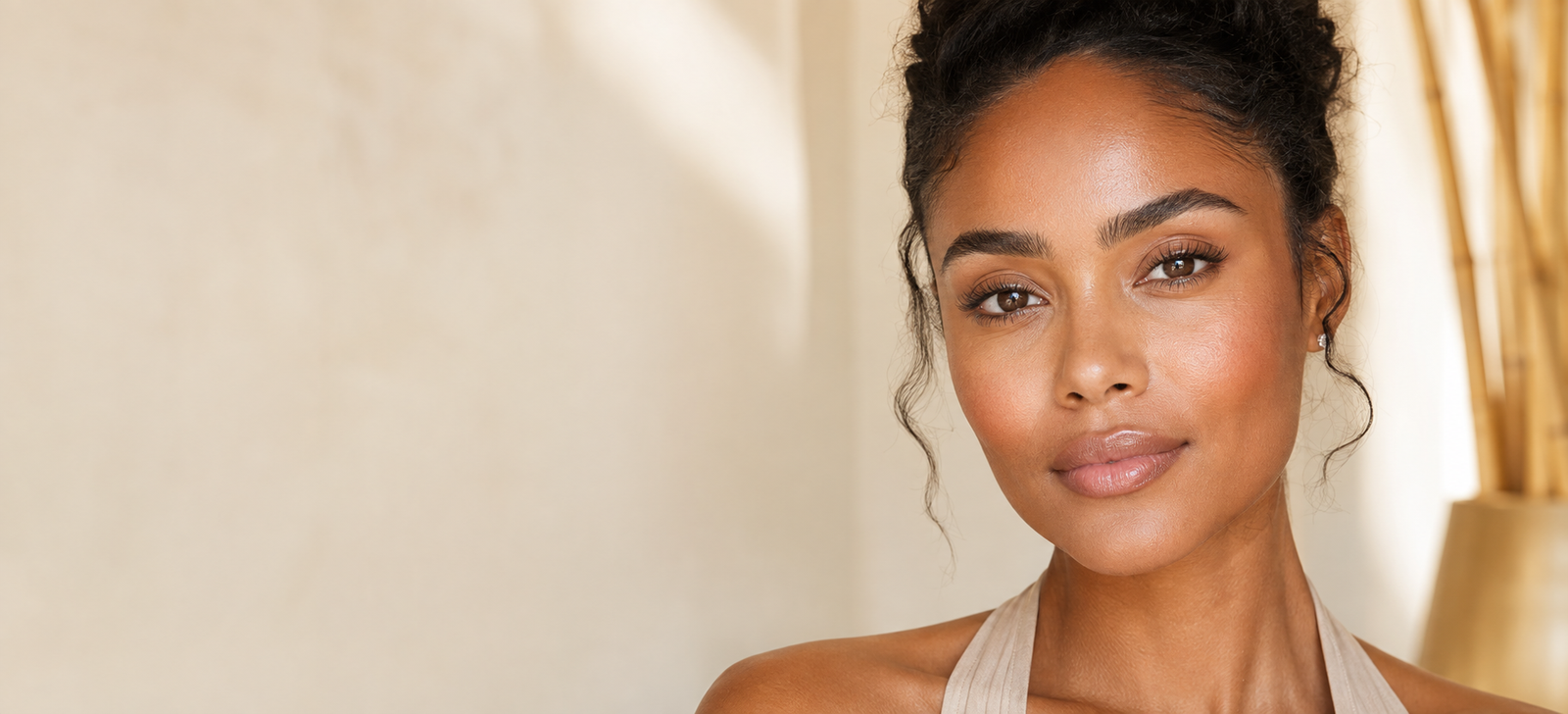 Client with professionally shaped natural brows at Seoul Glow Studio in Orlando